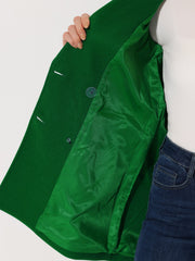 Notch Lapel Double Breasted Belted Mid Long Outwear Winter Coat