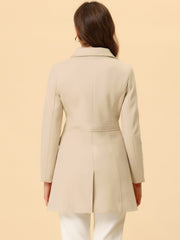 Peter Pan Collar Flap Pocket Single Breasted Button Long Coat