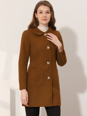 Turn Down Collar Single Breasted Winter Outwear Trench Coat