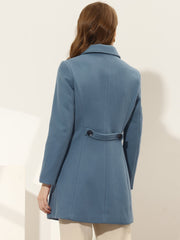 Solid Winter Single Breasted Long Warm Pocketed Pea Coat