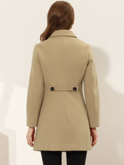 Solid Winter Single Breasted Long Warm Pocketed Pea Coat