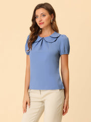 Puff Sleeve Tops Peter Pan Collar Blouse