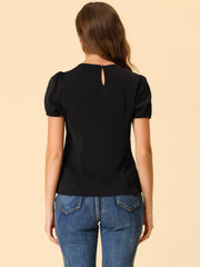 Puff Sleeve Tops Peter Pan Collar Blouse