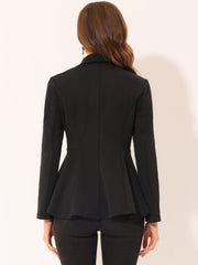 Steampunk High Low Hem Long Sleeve Peplum Jacket