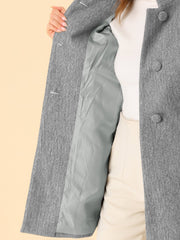 Mid-thigh Stand Collar Single Breasted Long Coat