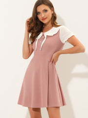 50s Lolita Contrast Color Peter Pan Collar Dress