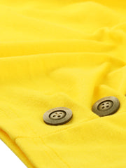 3/4 Sleeve Solid Knitted Button Decor Ruched Blouse
