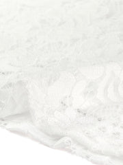 Elegant Lace Blouse Semi Sheer 3/4 Sleeve Off Shoulder Peplum Top