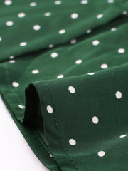 Polka Dot Peter Pan Collar Rockabilly Puff Short Sleeve Shirt
