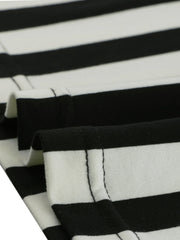 3/4 Sleeve Round Neck Casual Striped T-Shirt