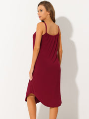 Spaghetti Strap Cami Nightdress Lounge Pajama Dress Nightgown