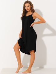 Spaghetti Strap Cami Nightdress Lounge Pajama Dress Nightgown