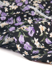 Midi Smocked Cap Short Sleeve Floral Fit and Flare Dress
