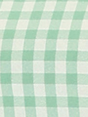 Summer Ruffle Neck Lace Panel Short Sleeve Check Gingham Dress