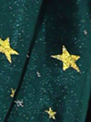 Metallic Star Single Button Velvet Lapel Crop Blazer