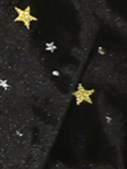 Metallic Star Single Button Velvet Lapel Crop Blazer