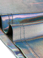 Shiny Sleeveless Camisole Club Shimmer Metallic Tank Top