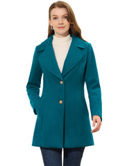 Elegant Notched Shawl Collar Single Breasted Winter Long Coat