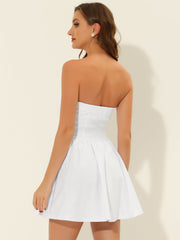 Strapless Sweetheart Neck Fit And Flare Mini Tube Top Dress
