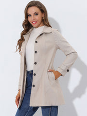Peter Pan Collar Single Breasted Overcoat Winter Pea Coat