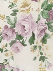 Floral Smocked Elastic Waist Knee Length Ruffle Tiered Skirt