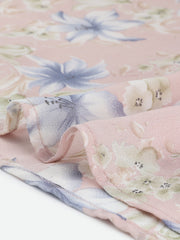 Floral Smocked Elastic Waist Knee Length Ruffle Tiered Skirt