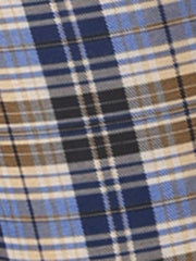 Plaid Cropped Trousers Button Casual Tartan Check Work Pants