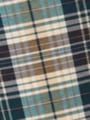 Plaid Cropped Trousers Button Casual Tartan Check Work Pants