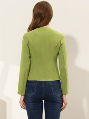 Fall Casual Jacket Elegant Button Front Work Office Blazer