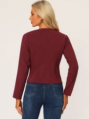 Fall Casual Jacket Elegant Button Front Work Office Blazer