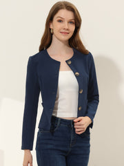 Fall Casual Jacket Elegant Button Front Work Office Blazer