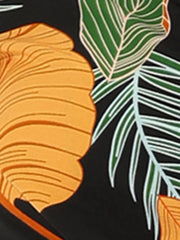 Hawaiian Floral Leaves Tropical Button Down Shirt