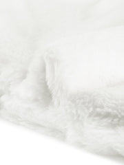 Allegra K Cropped Notch Lapel Faux Fur Fluffy Jacket