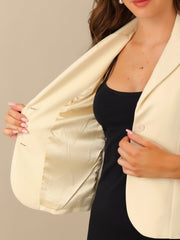 Notched Lapel Collar Stretch Work Office Workwear Jacket Blazer