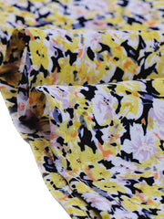 Tie Neck Chiffon Long Sleeve Belted Vintage Floral Dress