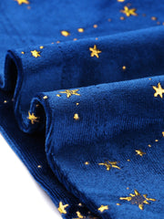 Christmas Stars Square Neck Vintage Velvet Mini Dress