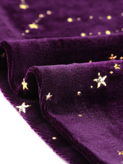Christmas Stars Square Neck Vintage Velvet Mini Dress