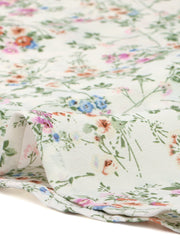 Button Down Floral Long Sleeve Point Collar Blouse