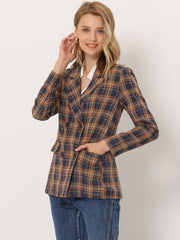 Notched Lapel Double Breasted Work Formal Blazer