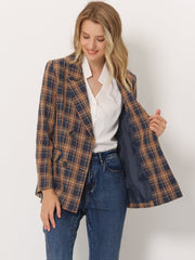 Notched Lapel Double Breasted Work Formal Blazer