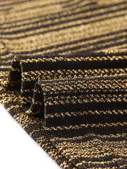 Party Glitter 3/4 Sleeve Shiny Striped Metallic Tops