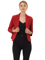 Open Front Office Work Business Crop Suit Blazer Jacket