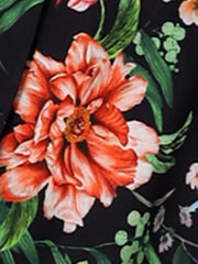 Open Front Floral Work Business Crop Blazer Jacket