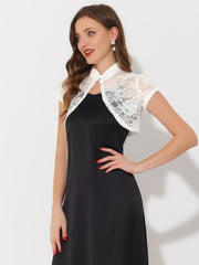 Lace Cardigan Stand Collar Short Elegant Shrug