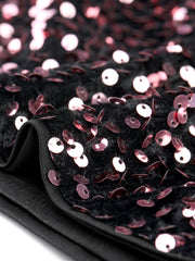 Sequined Velvet Spaghetti Strap Club Party Cropped Cami Top
