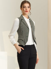 Plaid Waistcoat Notched Lapel Collar Single Breasted Vintage Vest