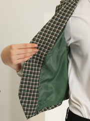 Plaid Waistcoat Notched Lapel Collar Single Breasted Vintage Vest