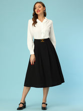 Long Sleeve Button Down Shirt Vintage Collared Work Blouse