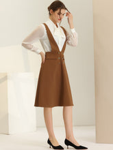 Overall Pinafore Dress Midi Suspenders Skirt