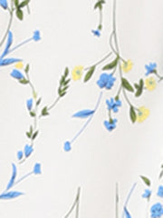 Floral Print Long Sleeve Spring Flowy Midi Boho Dress